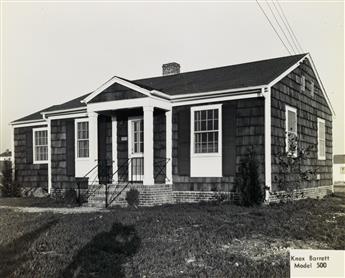 (POST-WAR SUBURBIA) Period binder entitled Knox Homes, Key to Better Living, with 32 photographs, 22 depicting a range of model homes a